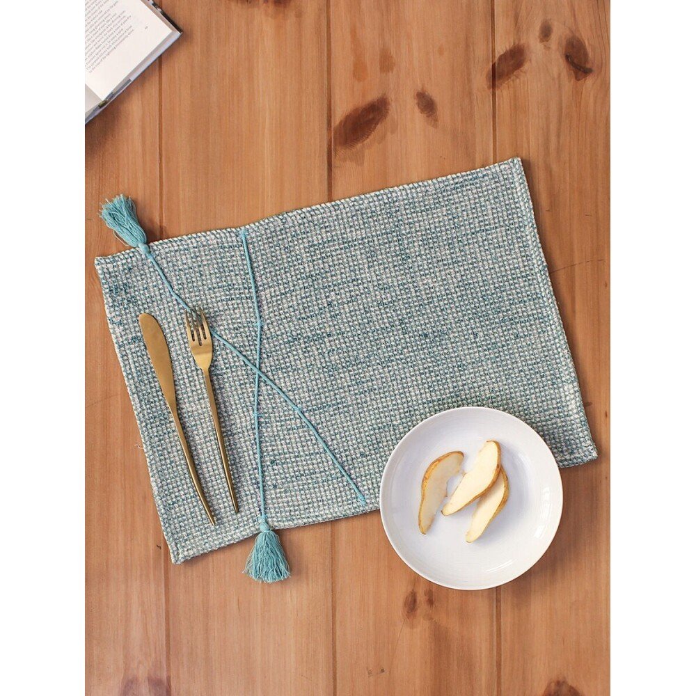 Buy Blue Rectangle Cotton Mats