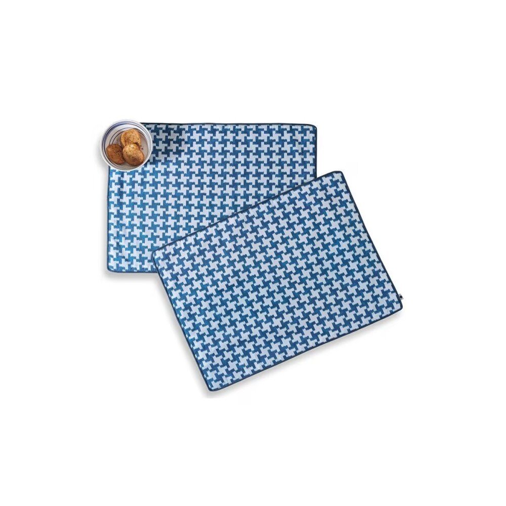 Buy Blue Rectangle Cotton Woven Mats