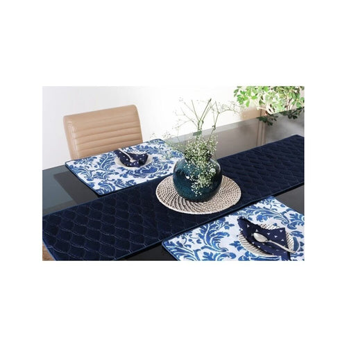 Buy Blue Rectangle Cotton Woven Mats
