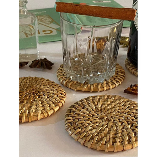 Buy Brown Cane Coaster & Trivet