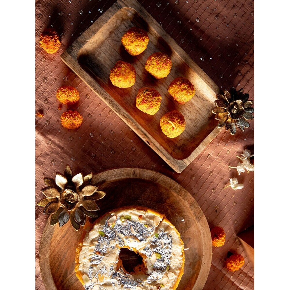 Buy Brown Mango Wood Solid Tray/Platter