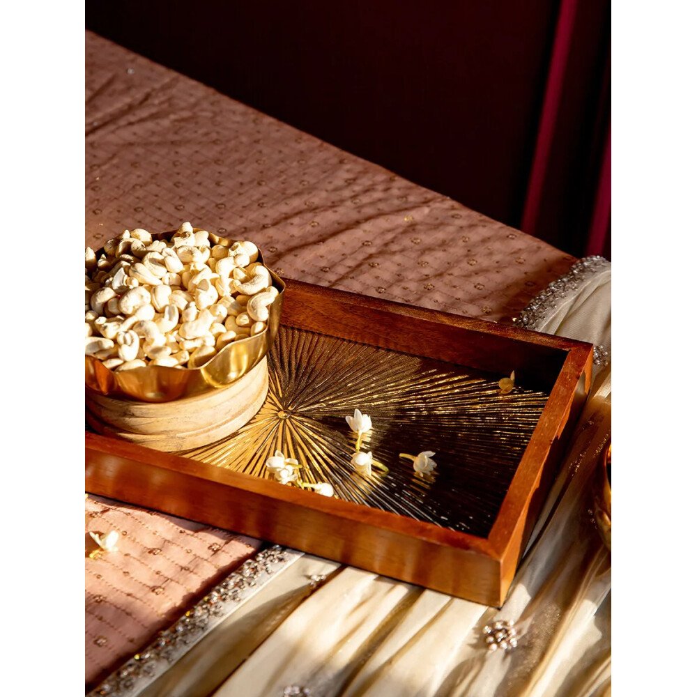 Buy Brown Mango Wood Solid Tray/Platter