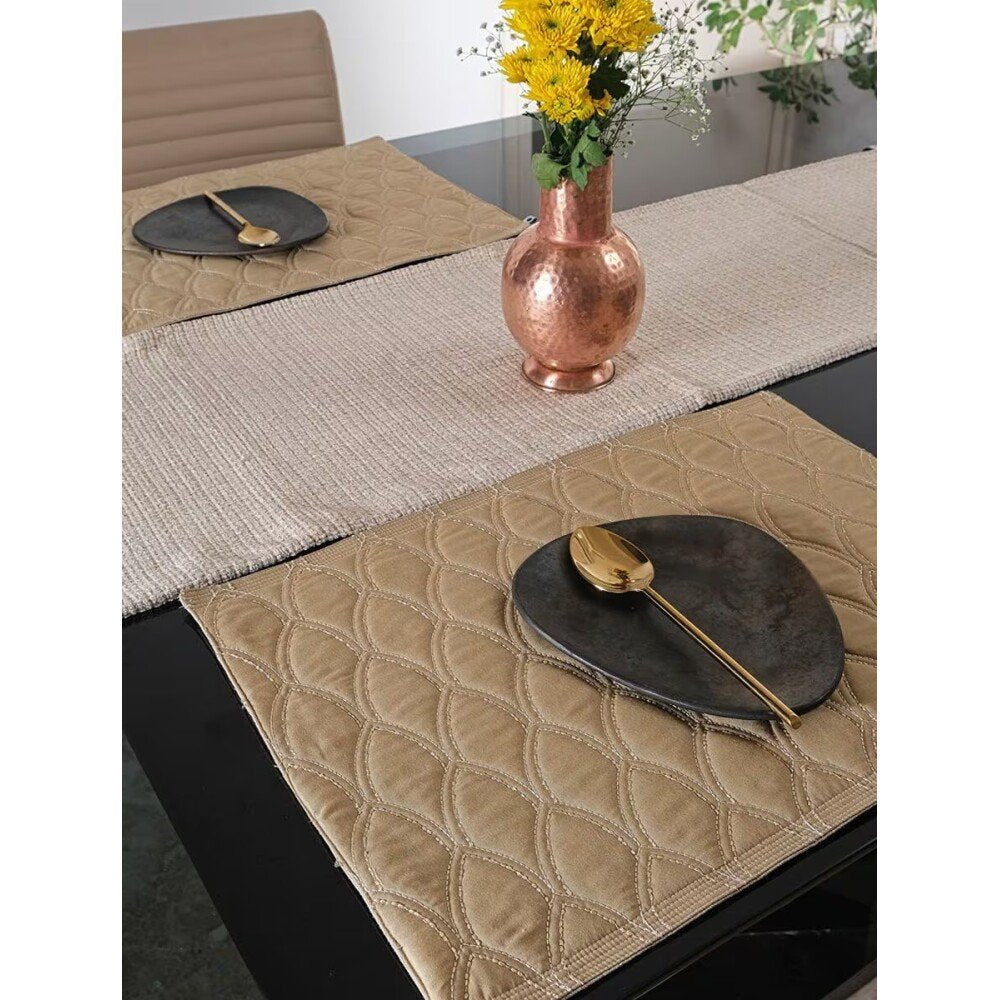 Buy Brown Rectangle Cotton Woven Mats