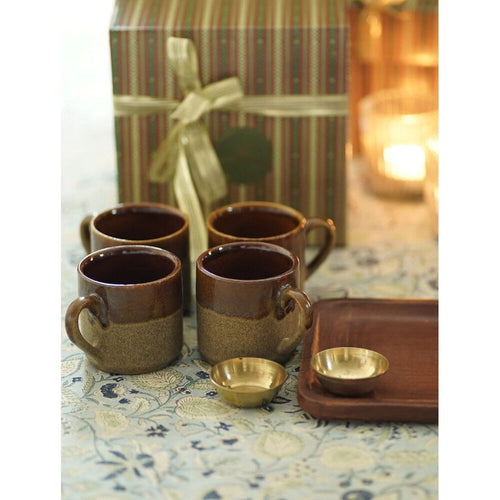 Buy Brown Solid Ceramic Cup