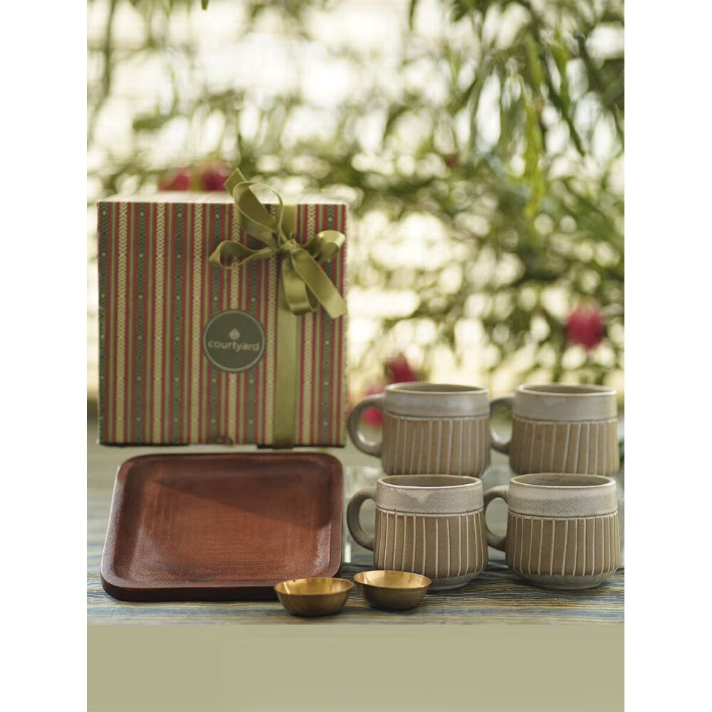 Buy Brown Solid Ceramic Cup