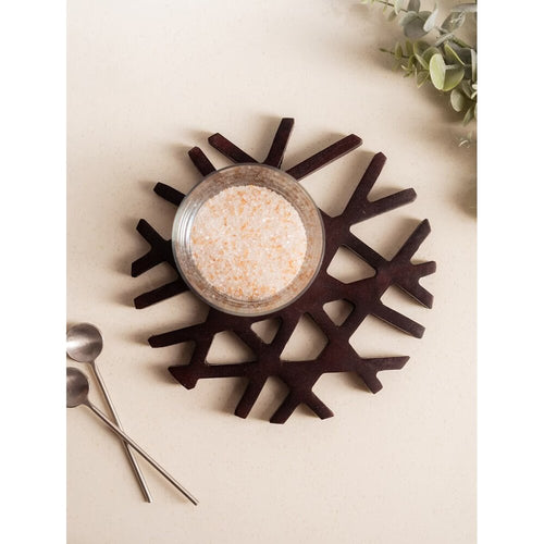 Buy Brown Wood Hand Crafted Coaster & Trivet