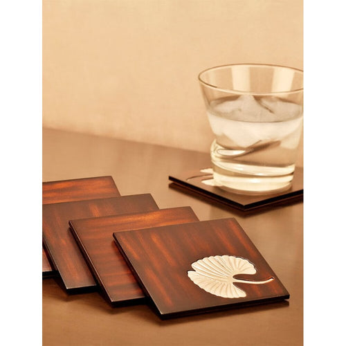 Buy Brown Wood Hand Crafted Coaster & Trivet