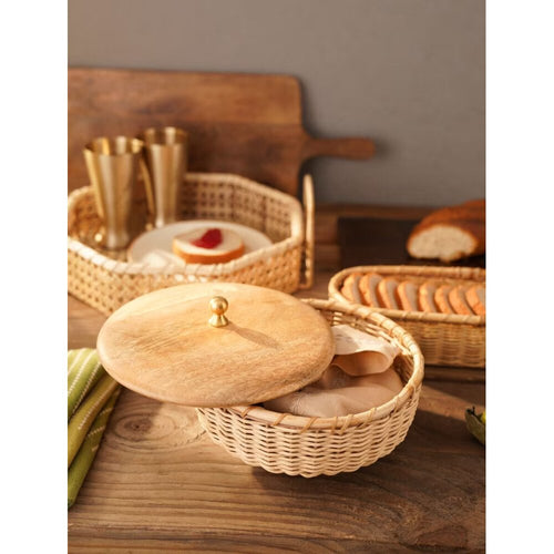 Buy Brown Wood Roti Box