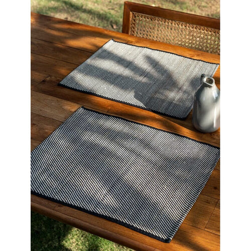 Buy Charcoal Black Hand Crafted Banana Fibre Rectangle Table Runner