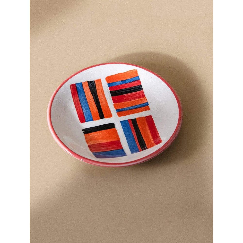 Buy CORAL RED Ceramic Hand Crafted Plates