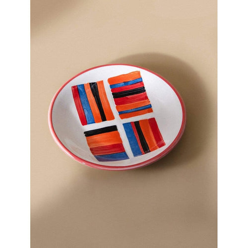 Buy CORAL RED Ceramic Hand Crafted Plates