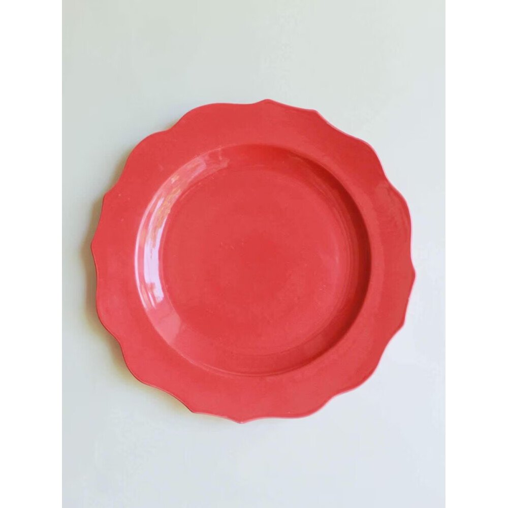 Buy CORAL RED Ceramic Hand Crafted Plates