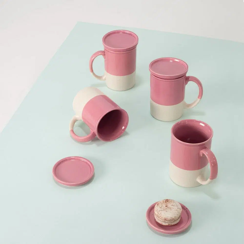Buy Fleck Set of 4 Mugs-Pink