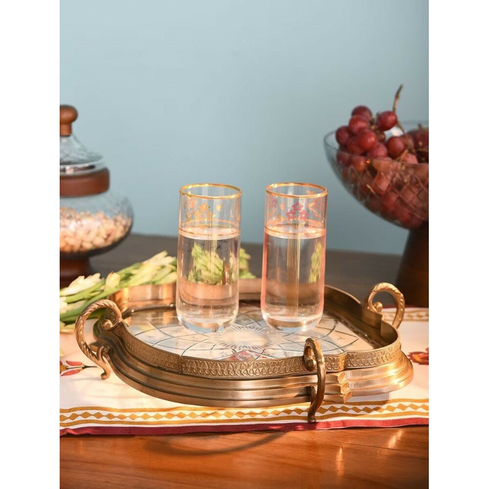 Buy Glass Glass Carved Tray/Platter