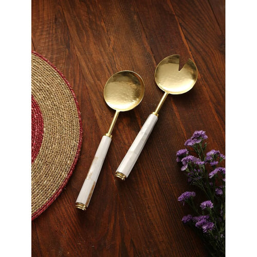 Buy Gold Carved Mother Of Pearl Cutlery