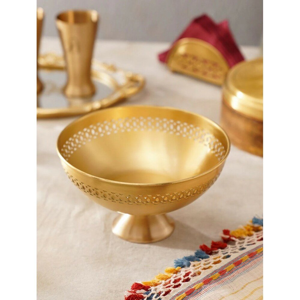 Buy Gold Hand Crafted Brass Engraved Bowls