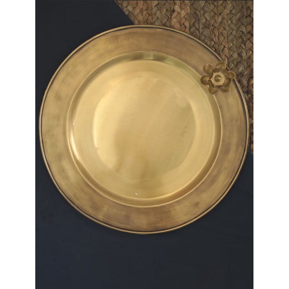 Buy Gold Wood Printed Tray/Platter