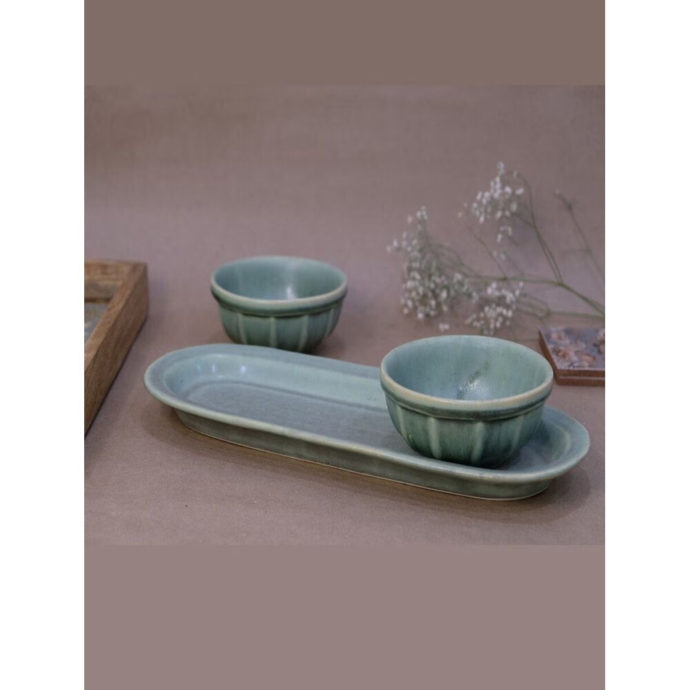 Buy Green Ceramic Table Top Bowls