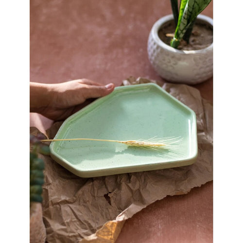 Buy Green Hand Crafted Ceramic Tray/Platter