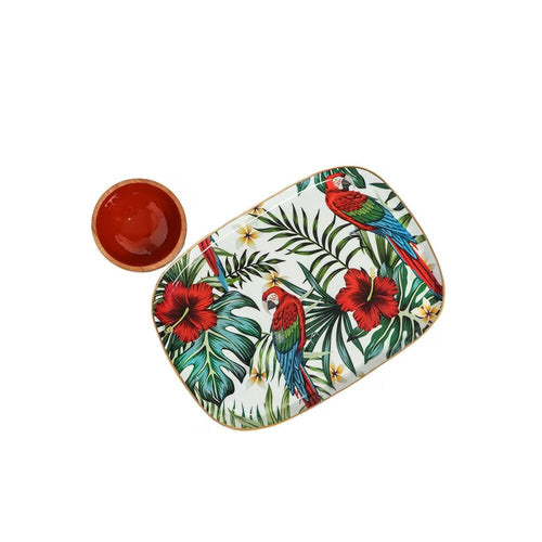 Buy Green Hand Crafted Mango Wood Floral Bowls