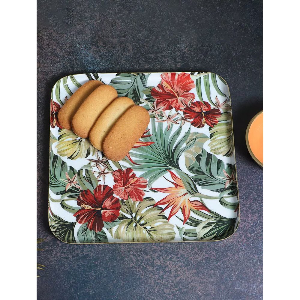 Buy Green Hand Crafted Mango Wood Floral Bowls