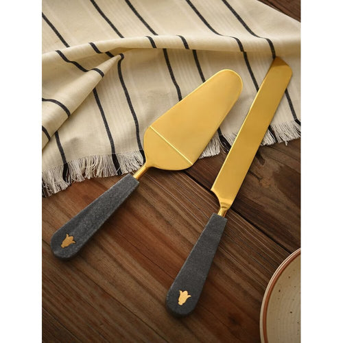 Buy Green Marble Cake Server