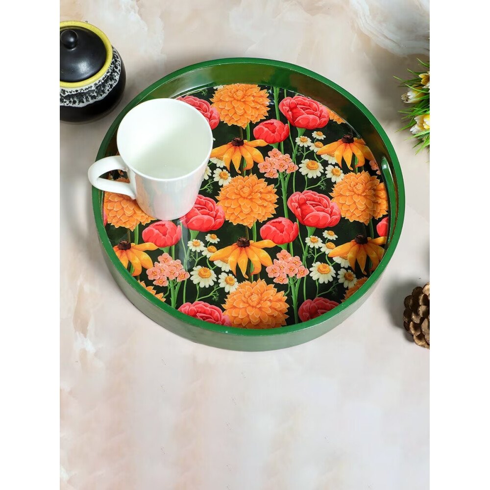 Buy Green MDF Printed Tray/Platter