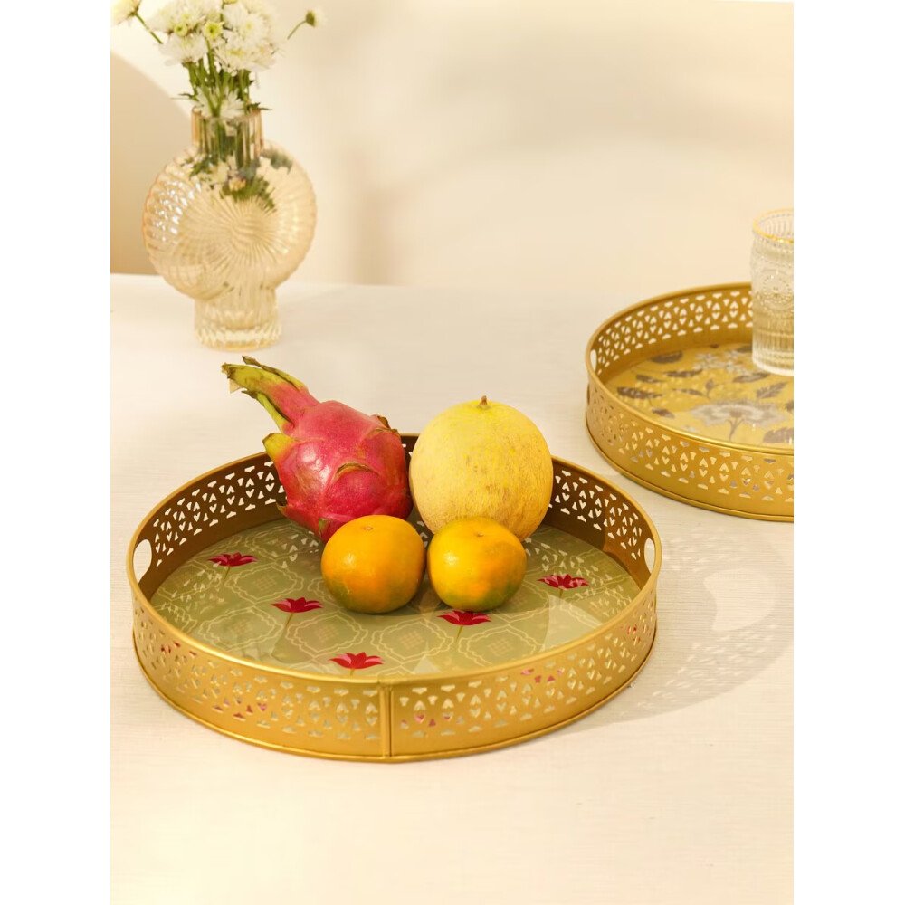 Buy Green Printed Printed Tray