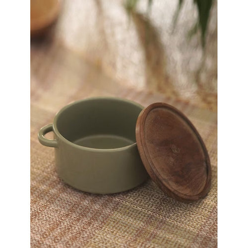 Buy Green Solid Ceramic Casserole