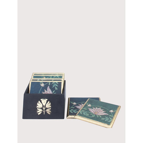 Buy Green Wood Printed Coaster & Trivet
