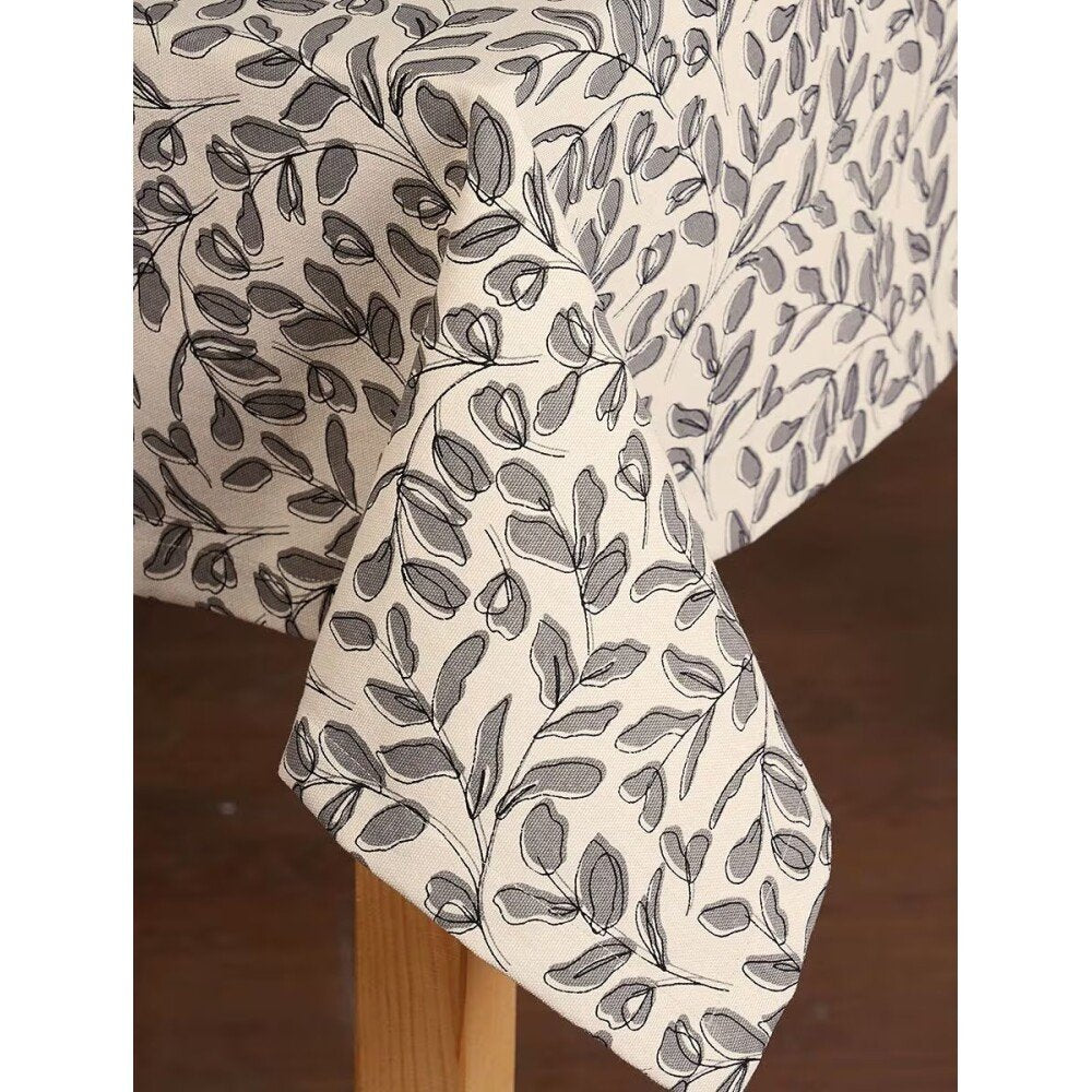 Buy Grey Cotton Rectangle Table Cloth