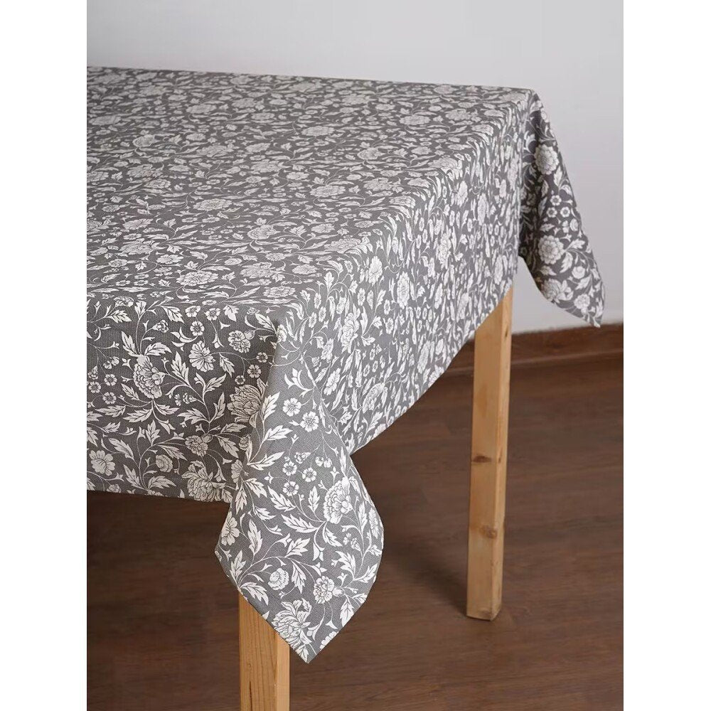 Buy Grey Cotton Rectangle Table Cloth