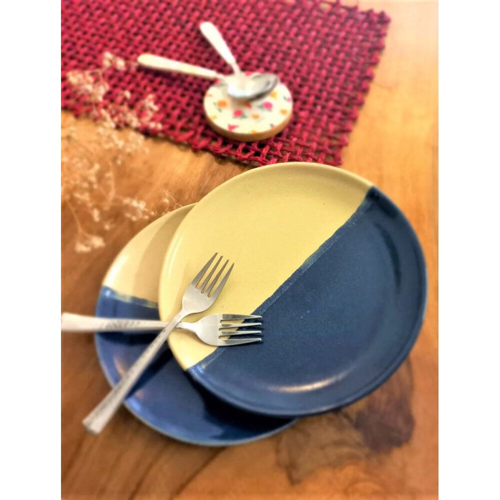 Buy INDIGO BLUE Ceramic Round Serveware Plates