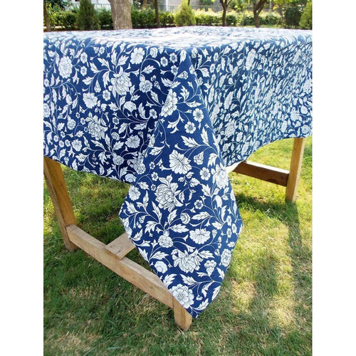 Buy INDIGO BLUE Cotton Rectangle Table Cloth