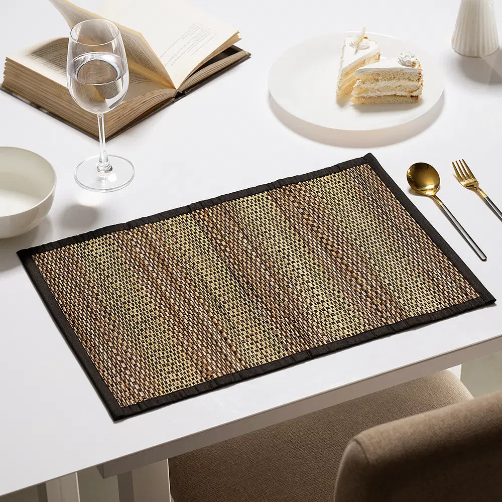 Buy Kanga Brown, Rectangular Bamboo Dining Table Placemat – Set of 6
