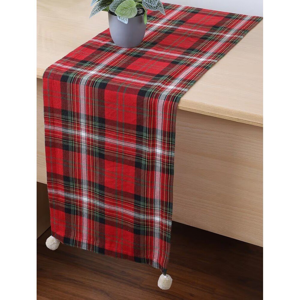 Buy Multicolour Cotton Abstract Table Runner