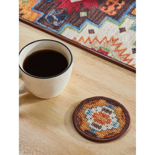 Buy Multicolour Cotton Hand Crafted Coaster & Trivet