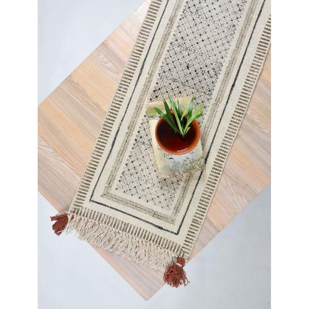 Buy Multicolour Cotton Printed Rectangle Table Runner