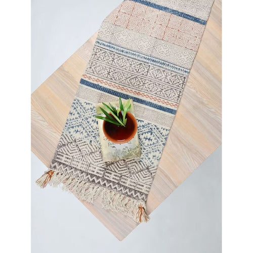 Buy Multicolour Cotton Printed Rectangle Table Runner