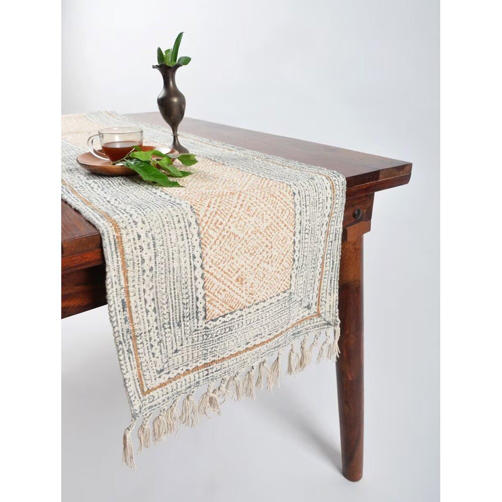 Buy Multicolour Cotton Printed Rectangle Table Runner