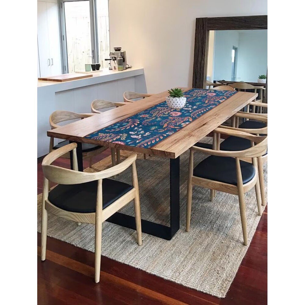 Buy Multicolour Cotton Printed Rectangle Table Runner