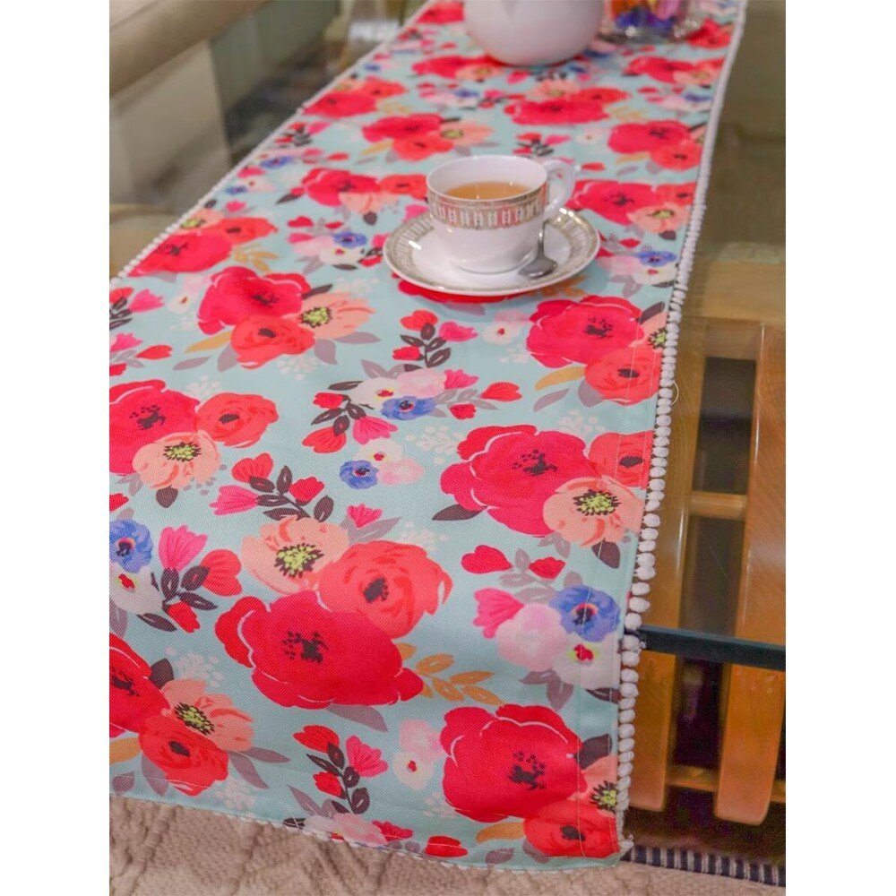 Buy Multicolour Cotton Printed Rectangle Table Runner