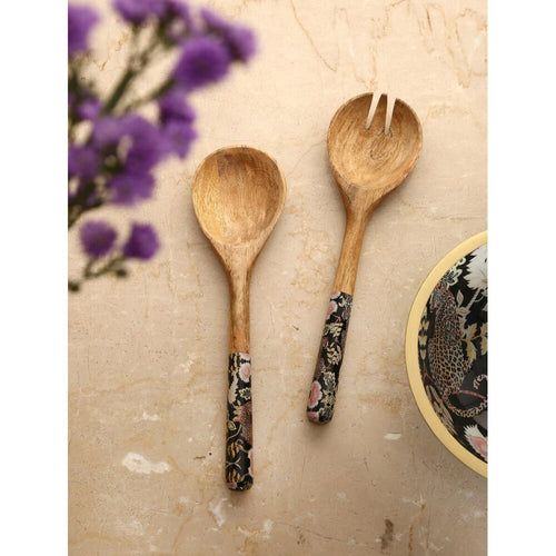 Buy Multicolour Enamel Mango Wood Cutlery