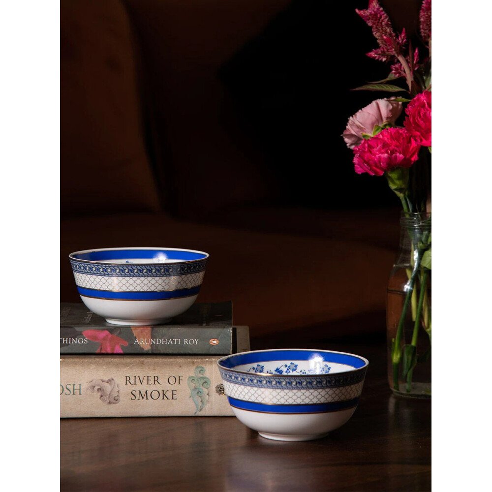 Buy Multicolour Hand Crafted Bone China Bowls