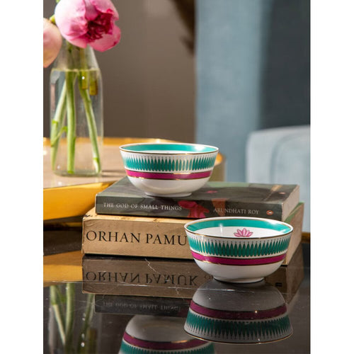 Buy Multicolour Hand Crafted Bone China Bowls