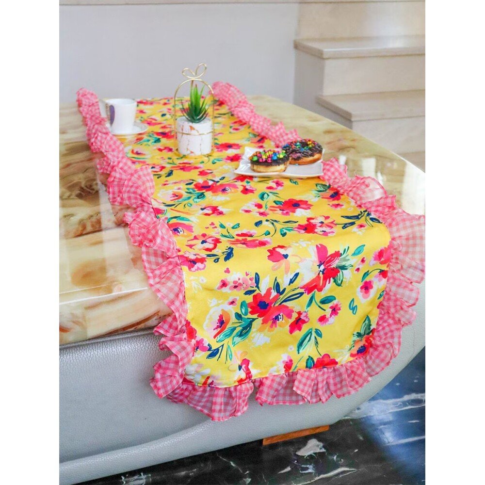 Buy Multicolour Hand Crafted Cotton Printed Rectangle Table Runner