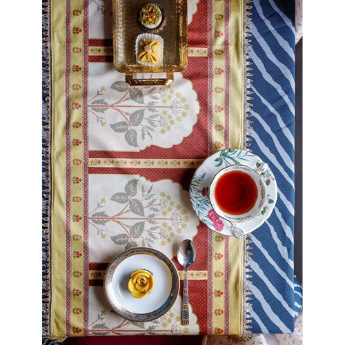 Buy Multicolour Hand Crafted Velvet Printed Rectangle Table Runner