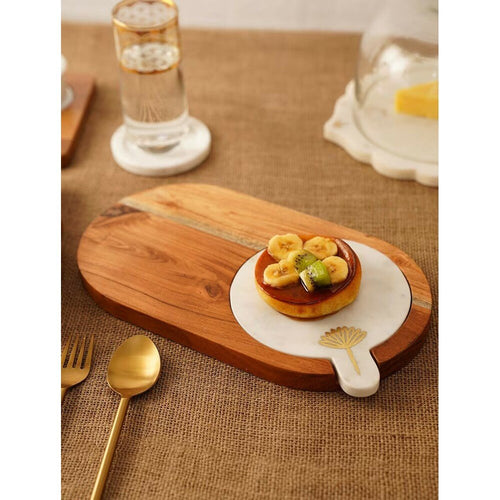 Buy Multicolour Marble Cheese And Cracker Tray
