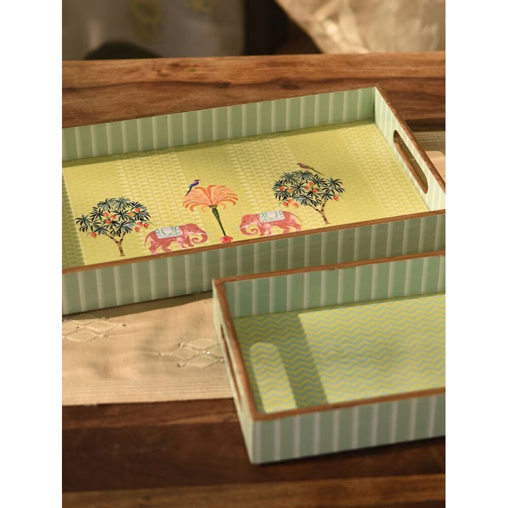 Buy Multicolour MDF Moulded Tray Set