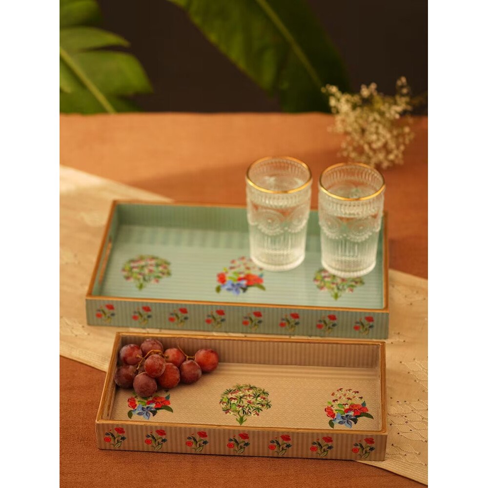 Buy Multicolour MDF Printed Decoupage Trays